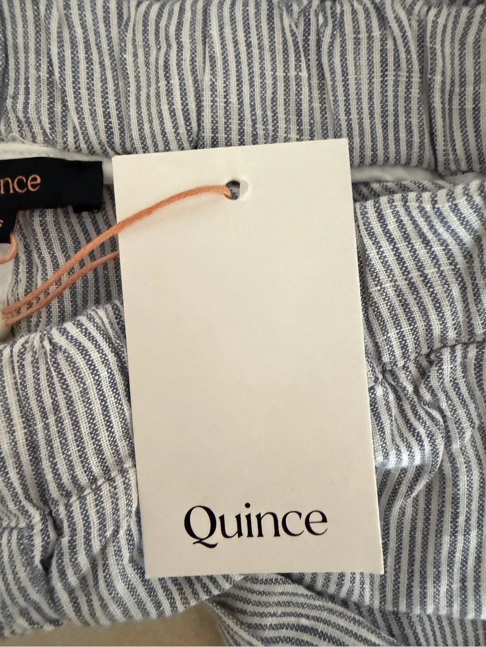 New! Quince Blue Pinstripe 100% European Linen Pants Size XS 8901